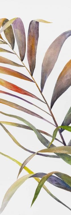 Feuilles de palmiers tropicaux à l'aquarelle