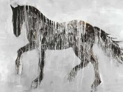 Silhouette brune de cheval