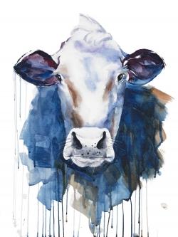 Vache à l'aquarelle