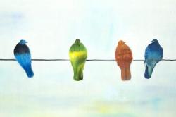 Oiseaux abstrait perchés