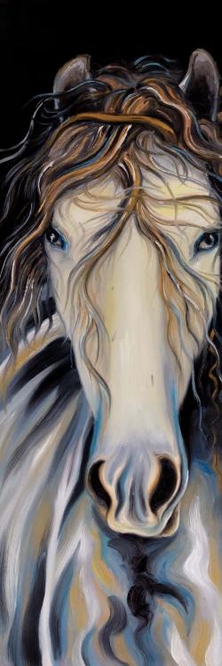 Abstract horse with curly mane