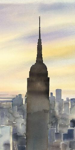 Couché de soleil sur new-york