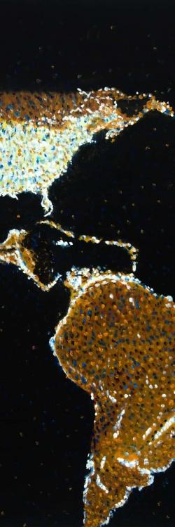 American continent at night