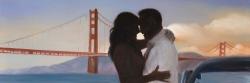 A loving couple in san francisco