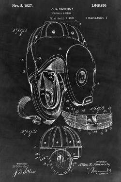 Black blueprint of a football helmet