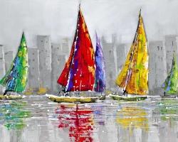 Sailboats in the wind