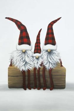 Three christmas gnomes