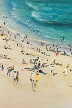 Foule à la plage l'été