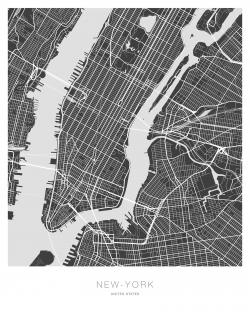 New york graphic map