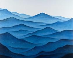 Dark calm ocean waves