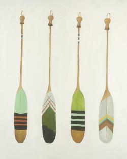 Colorful nautical oars
