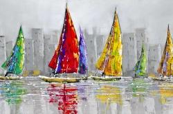 Sailboats in the wind