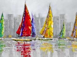 Sailboats in the wind