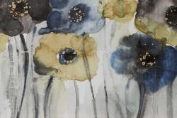 Gray blue and yellow flowers
