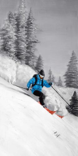 Homme skiant dans la montagne 