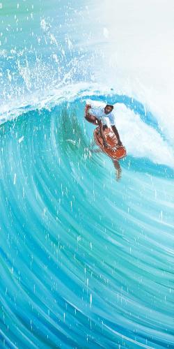 Surfer in the middle of the wave