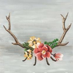 Bois de cerfs et fleurs