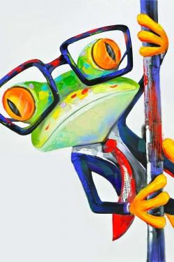 Funny frog with glasses