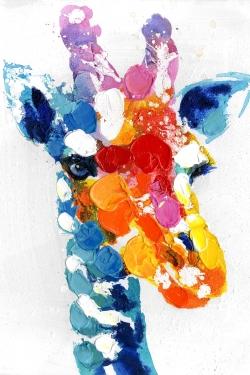 Girafe abstraite tacheté de couleurs