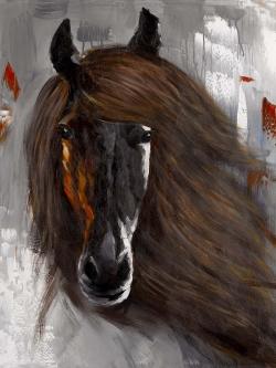 Fier cheval brun