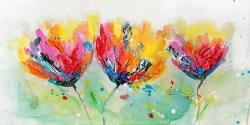 Quatre fleurs colorées