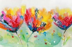 Quatre fleurs colorées