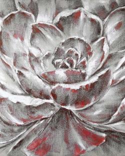 Fleur rouge et grise