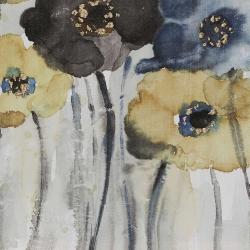 Gray blue and yellow flowers