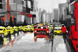 Abstract traffic by a rainy day