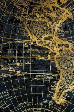 Globe terreste bleu et doré
