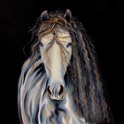 Abstract horse with curly mane
