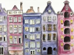 Vieilles maisons historiques d'amsterdam