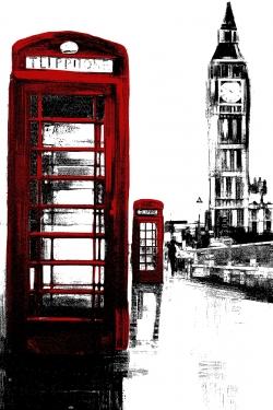 Telephone box and big ben of london