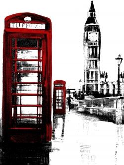 Telephone box and big ben of london