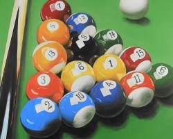 Pool table with ball formation