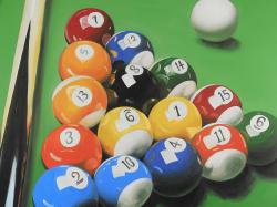 Pool table with ball formation