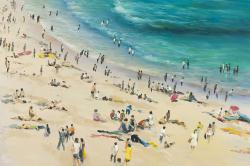 Foule à la plage l'été