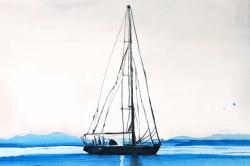 Sailboat on a calm water