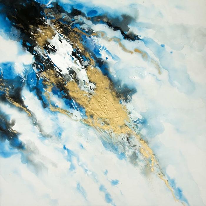 Blue and gold marble