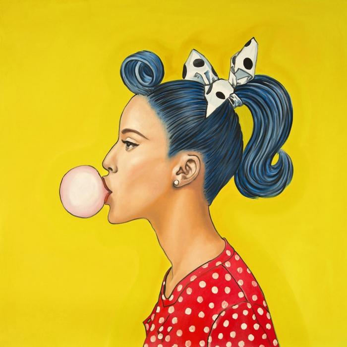 Retro woman with beautiful ponytail