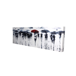 Abstract silhouettes under the rain