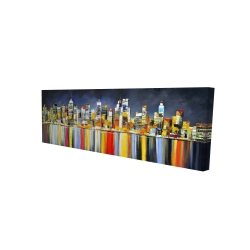 Colorful reflection of a cityscape by night