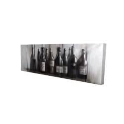Bouteilles de vin sur bois