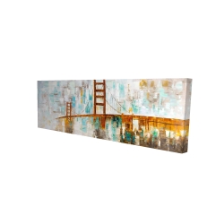 Golden gate with turquoise paint spots