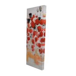 Abstract red dotted flowers field
