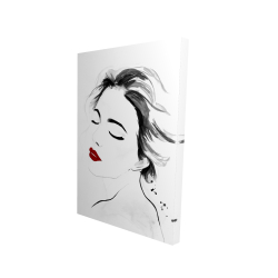 Right side watercolor serenely lady portrait