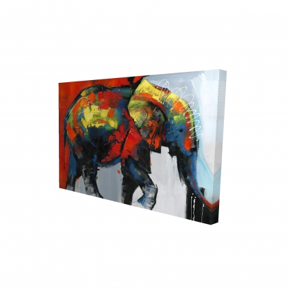 éléphant abstrait et coloré en mouvement
