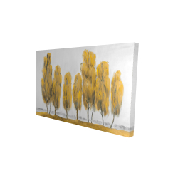 Seven abstract yellow trees
