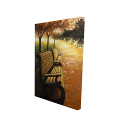 Park bench on a fall day