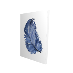 Watercolor blue feather